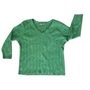 IZOD Green Cable Knit Sweater • XL